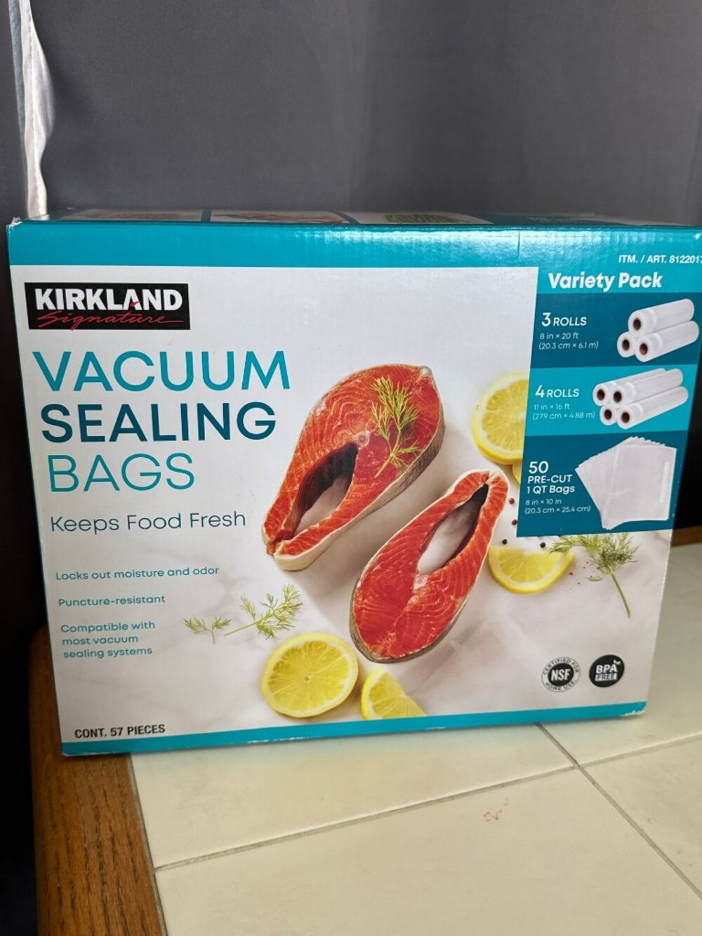 Kirkland Signature Vacuum Sealing Bags Variety Pack - 57 Pieces NEW